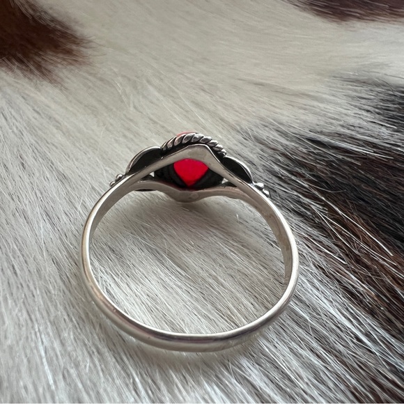 ❤️ Hot Pink Aurora Opal Teardrop Shape Southwestern Artisan Ring  Size 8.75 - Picture 5 of 14